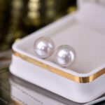 13-14mm Classic Freshwater Pearl Stud Earrings - image 8